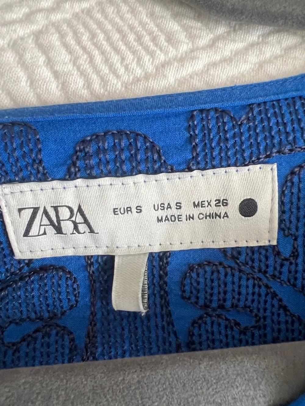 Zara Blue and Black Embroideted Dress - Picture 3 of 7